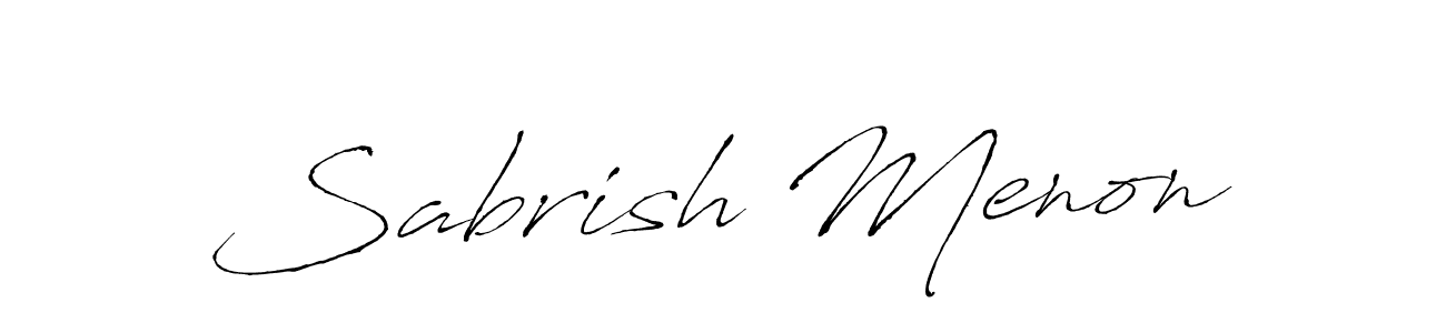 The best way (Antro_Vectra) to make a short signature is to pick only two or three words in your name. The name Sabrish Menon include a total of six letters. For converting this name. Sabrish Menon signature style 6 images and pictures png