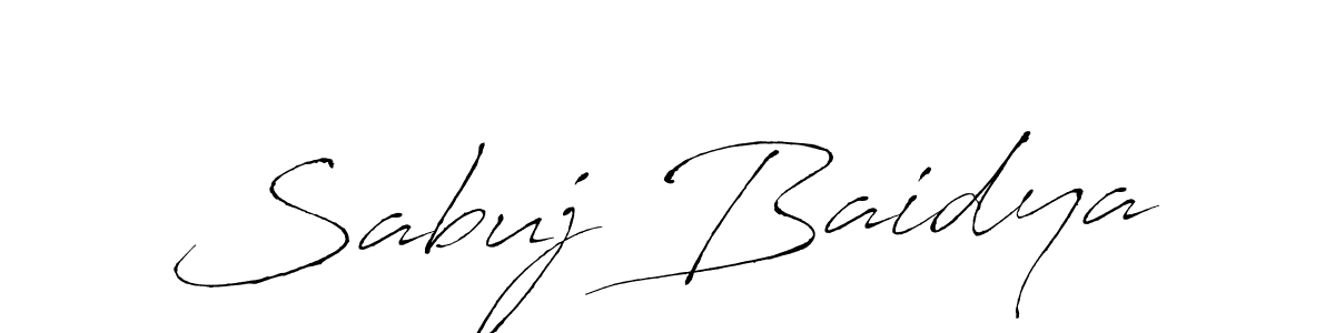 How to make Sabuj Baidya name signature. Use Antro_Vectra style for creating short signs online. This is the latest handwritten sign. Sabuj Baidya signature style 6 images and pictures png