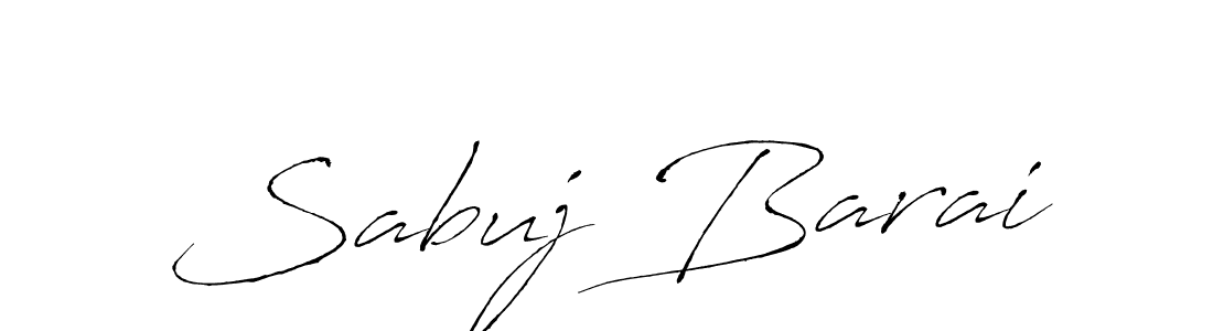 How to make Sabuj Barai name signature. Use Antro_Vectra style for creating short signs online. This is the latest handwritten sign. Sabuj Barai signature style 6 images and pictures png