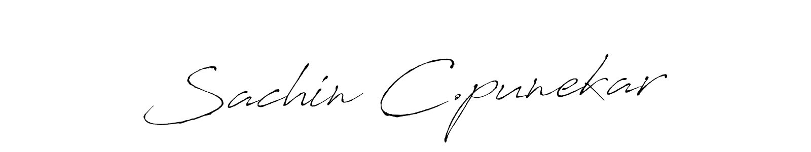 Create a beautiful signature design for name Sachin C.punekar. With this signature (Antro_Vectra) fonts, you can make a handwritten signature for free. Sachin C.punekar signature style 6 images and pictures png