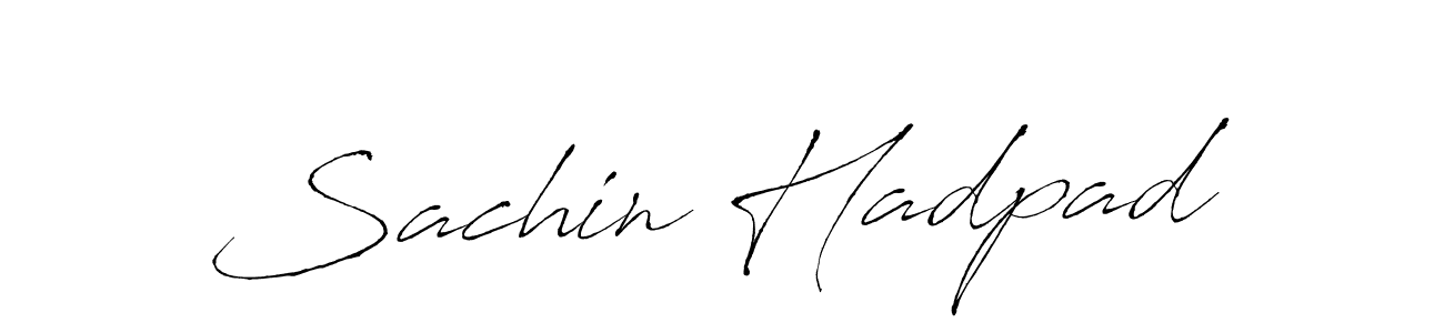 The best way (Antro_Vectra) to make a short signature is to pick only two or three words in your name. The name Sachin Hadpad include a total of six letters. For converting this name. Sachin Hadpad signature style 6 images and pictures png