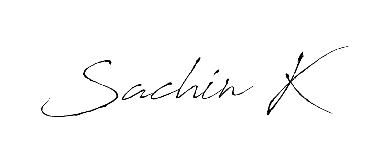 Design your own signature with our free online signature maker. With this signature software, you can create a handwritten (Antro_Vectra) signature for name Sachin K. Sachin K signature style 6 images and pictures png