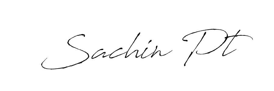 The best way (Antro_Vectra) to make a short signature is to pick only two or three words in your name. The name Sachin Pt include a total of six letters. For converting this name. Sachin Pt signature style 6 images and pictures png