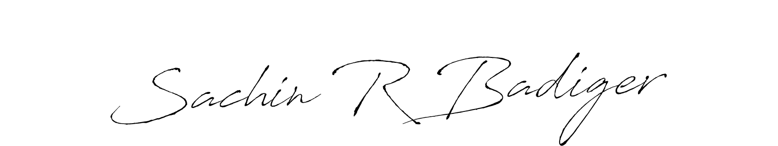 How to make Sachin R Badiger name signature. Use Antro_Vectra style for creating short signs online. This is the latest handwritten sign. Sachin R Badiger signature style 6 images and pictures png