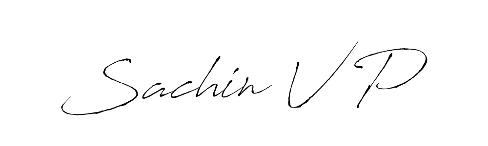 Use a signature maker to create a handwritten signature online. With this signature software, you can design (Antro_Vectra) your own signature for name Sachin V P. Sachin V P signature style 6 images and pictures png