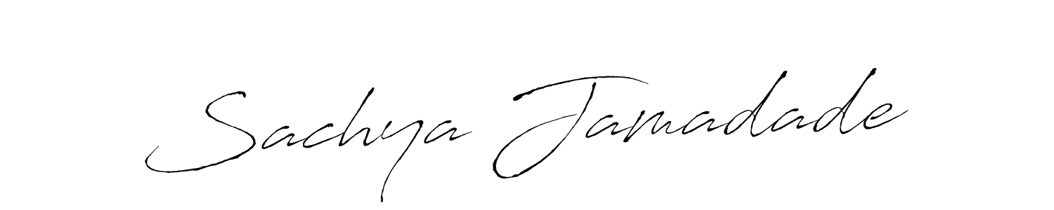 How to make Sachya Jamadade name signature. Use Antro_Vectra style for creating short signs online. This is the latest handwritten sign. Sachya Jamadade signature style 6 images and pictures png