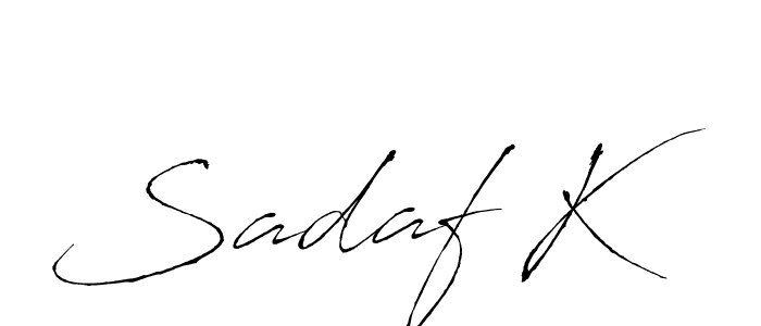 Sadaf K stylish signature style. Best Handwritten Sign (Antro_Vectra) for my name. Handwritten Signature Collection Ideas for my name Sadaf K. Sadaf K signature style 6 images and pictures png