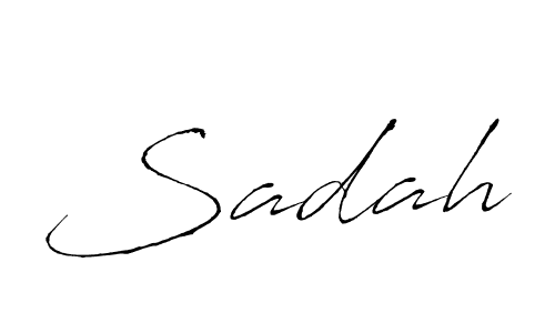 Use a signature maker to create a handwritten signature online. With this signature software, you can design (Antro_Vectra) your own signature for name Sadah. Sadah signature style 6 images and pictures png