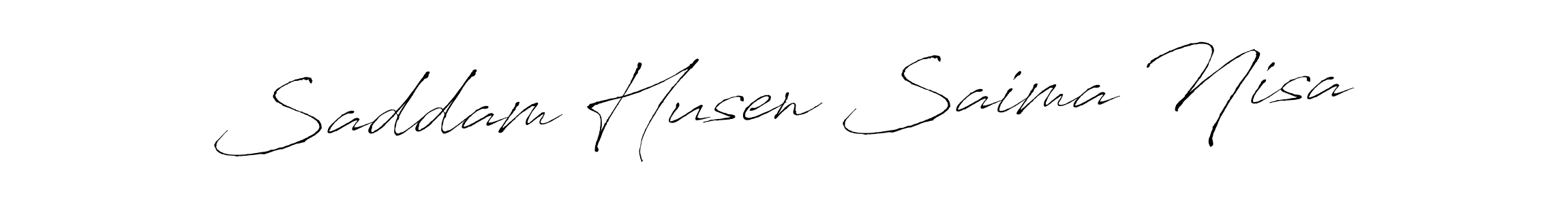 Make a beautiful signature design for name Saddam Husen Saima Nisa. With this signature (Antro_Vectra) style, you can create a handwritten signature for free. Saddam Husen Saima Nisa signature style 6 images and pictures png