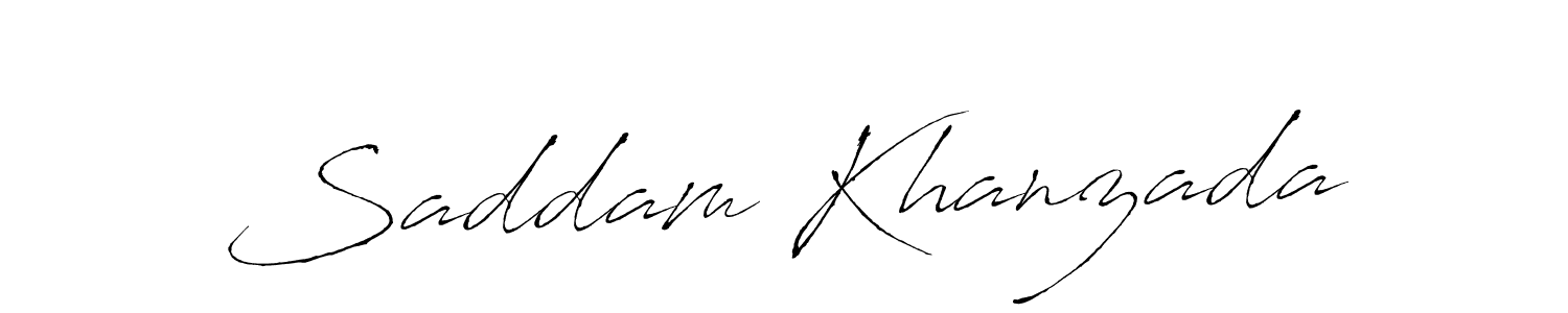 How to make Saddam Khanzada name signature. Use Antro_Vectra style for creating short signs online. This is the latest handwritten sign. Saddam Khanzada signature style 6 images and pictures png