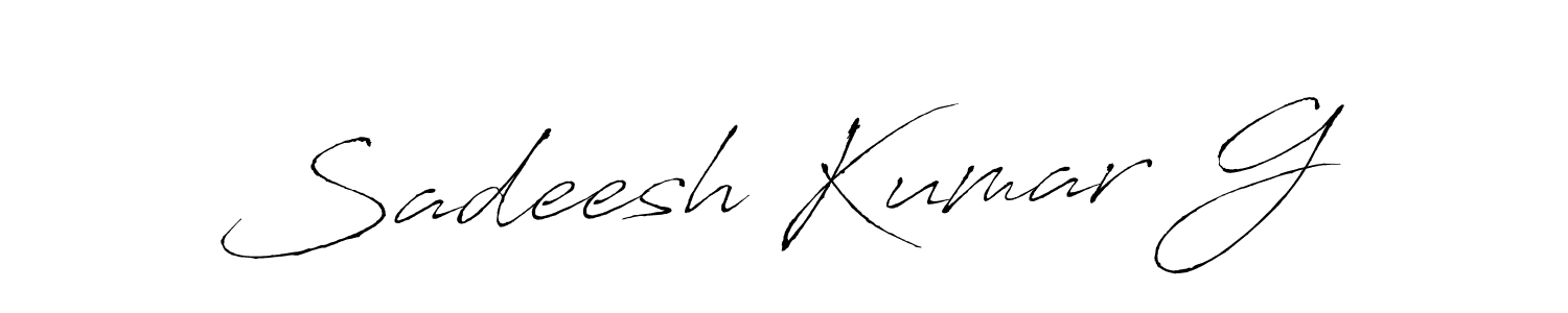 This is the best signature style for the Sadeesh Kumar G name. Also you like these signature font (Antro_Vectra). Mix name signature. Sadeesh Kumar G signature style 6 images and pictures png