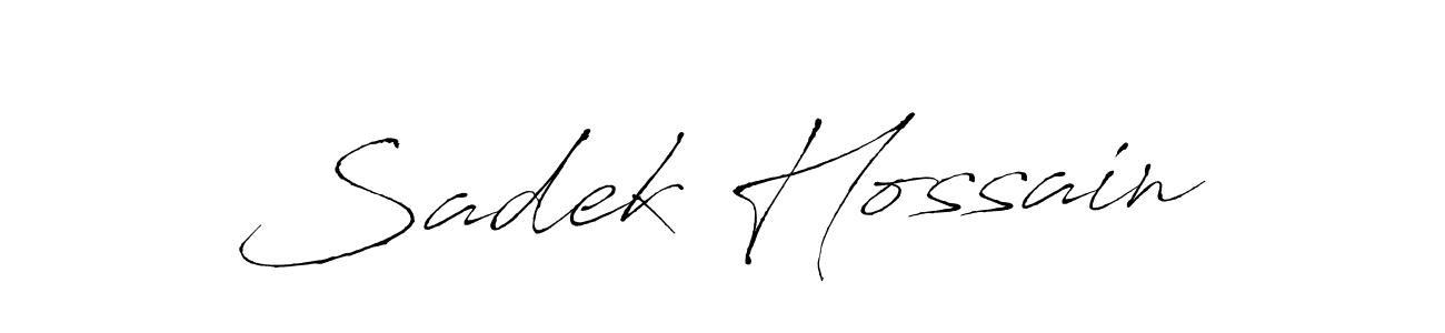 Use a signature maker to create a handwritten signature online. With this signature software, you can design (Antro_Vectra) your own signature for name Sadek Hossain. Sadek Hossain signature style 6 images and pictures png