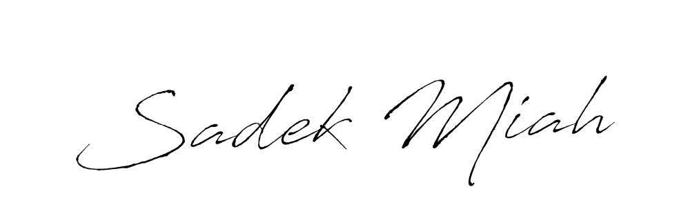 Make a beautiful signature design for name Sadek Miah. With this signature (Antro_Vectra) style, you can create a handwritten signature for free. Sadek Miah signature style 6 images and pictures png