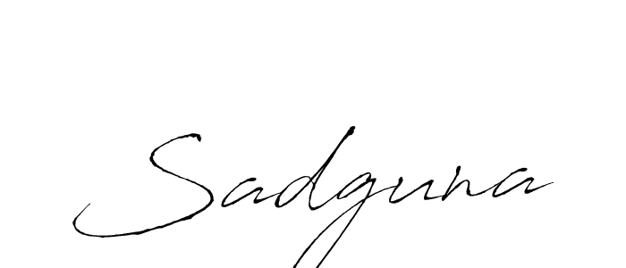 Make a beautiful signature design for name Sadguna. With this signature (Antro_Vectra) style, you can create a handwritten signature for free. Sadguna signature style 6 images and pictures png