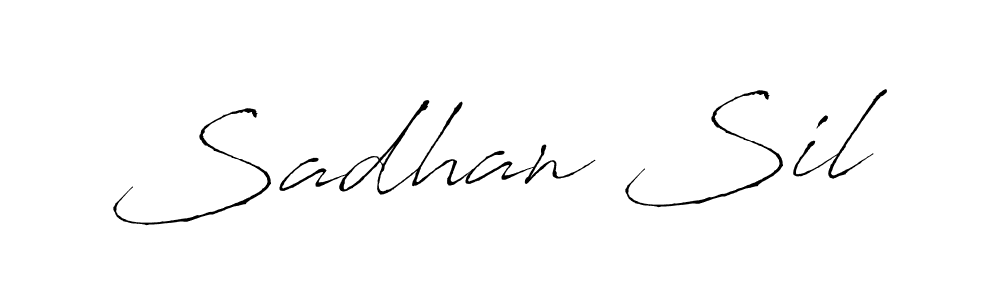 How to make Sadhan Sil name signature. Use Antro_Vectra style for creating short signs online. This is the latest handwritten sign. Sadhan Sil signature style 6 images and pictures png