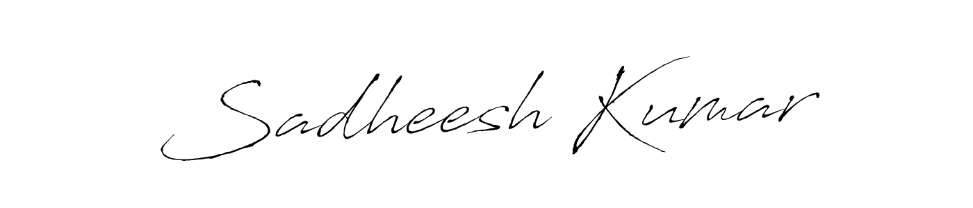How to make Sadheesh Kumar name signature. Use Antro_Vectra style for creating short signs online. This is the latest handwritten sign. Sadheesh Kumar signature style 6 images and pictures png