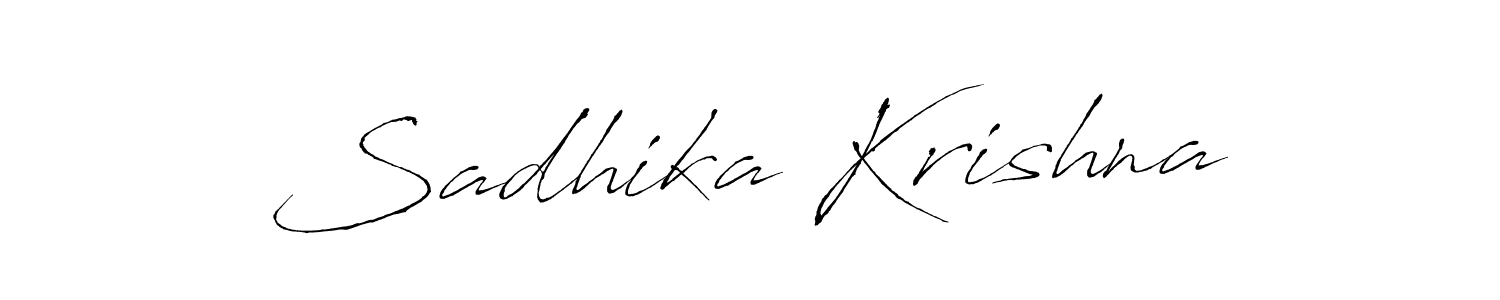 How to make Sadhika Krishna signature? Antro_Vectra is a professional autograph style. Create handwritten signature for Sadhika Krishna name. Sadhika Krishna signature style 6 images and pictures png