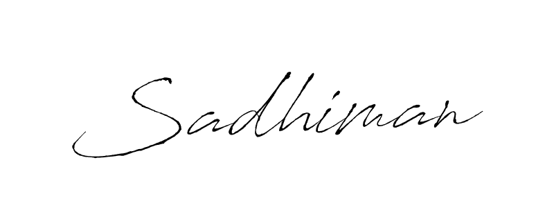Use a signature maker to create a handwritten signature online. With this signature software, you can design (Antro_Vectra) your own signature for name Sadhiman. Sadhiman signature style 6 images and pictures png