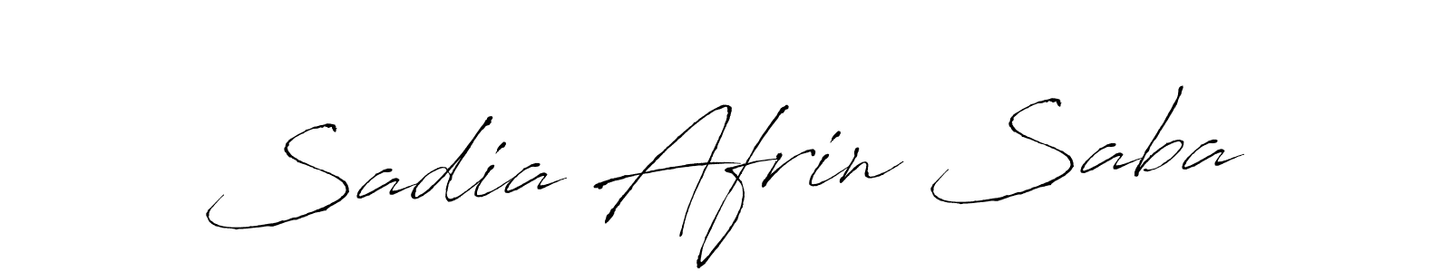 The best way (Antro_Vectra) to make a short signature is to pick only two or three words in your name. The name Sadia Afrin Saba include a total of six letters. For converting this name. Sadia Afrin Saba signature style 6 images and pictures png