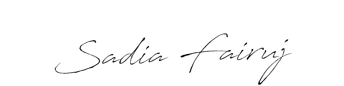 How to make Sadia Fairuj name signature. Use Antro_Vectra style for creating short signs online. This is the latest handwritten sign. Sadia Fairuj signature style 6 images and pictures png