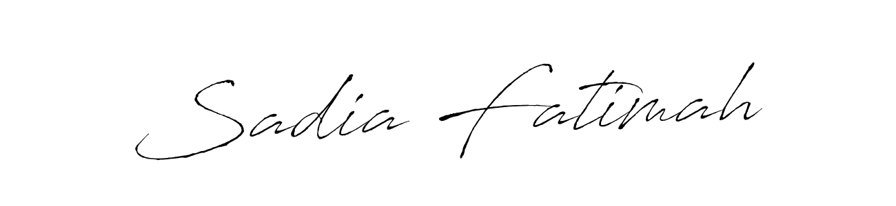 Make a beautiful signature design for name Sadia Fatimah. With this signature (Antro_Vectra) style, you can create a handwritten signature for free. Sadia Fatimah signature style 6 images and pictures png