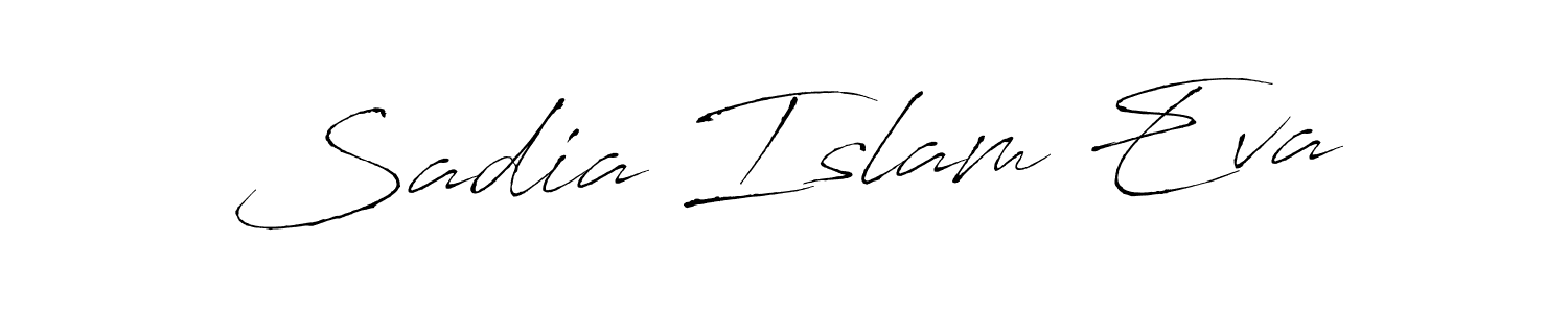 The best way (Antro_Vectra) to make a short signature is to pick only two or three words in your name. The name Sadia Islam Eva include a total of six letters. For converting this name. Sadia Islam Eva signature style 6 images and pictures png