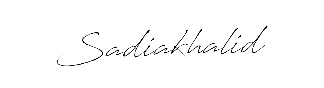 How to make Sadiakhalid name signature. Use Antro_Vectra style for creating short signs online. This is the latest handwritten sign. Sadiakhalid signature style 6 images and pictures png