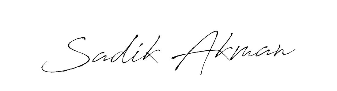 Make a beautiful signature design for name Sadik Akman. With this signature (Antro_Vectra) style, you can create a handwritten signature for free. Sadik Akman signature style 6 images and pictures png