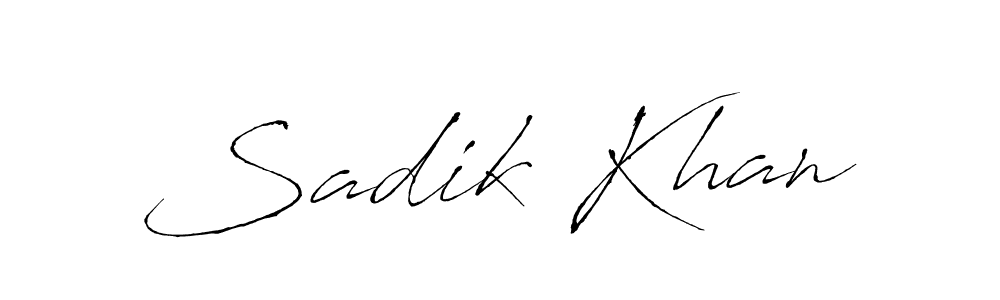Design your own signature with our free online signature maker. With this signature software, you can create a handwritten (Antro_Vectra) signature for name Sadik Khan. Sadik Khan signature style 6 images and pictures png
