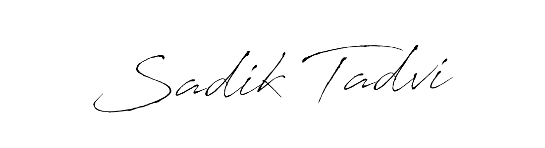 Make a beautiful signature design for name Sadik Tadvi. With this signature (Antro_Vectra) style, you can create a handwritten signature for free. Sadik Tadvi signature style 6 images and pictures png