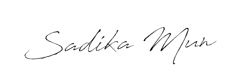 if you are searching for the best signature style for your name Sadika Mun. so please give up your signature search. here we have designed multiple signature styles  using Antro_Vectra. Sadika Mun signature style 6 images and pictures png