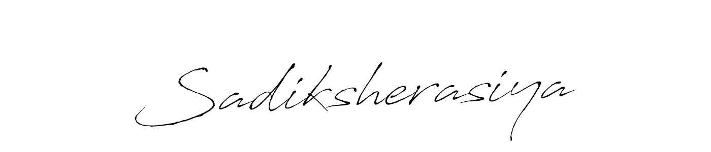 The best way (Antro_Vectra) to make a short signature is to pick only two or three words in your name. The name Sadiksherasiya include a total of six letters. For converting this name. Sadiksherasiya signature style 6 images and pictures png