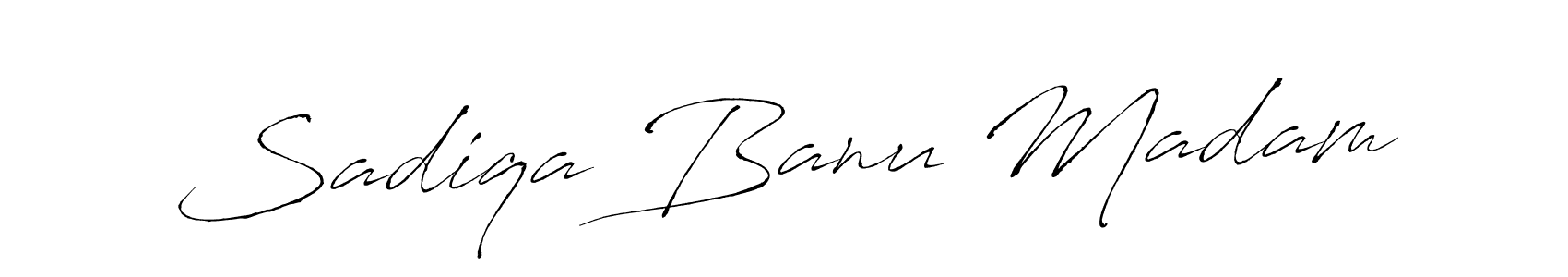 Create a beautiful signature design for name Sadiqa Banu Madam. With this signature (Antro_Vectra) fonts, you can make a handwritten signature for free. Sadiqa Banu Madam signature style 6 images and pictures png
