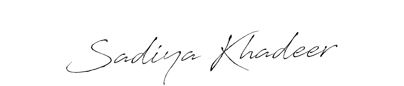 How to make Sadiya Khadeer name signature. Use Antro_Vectra style for creating short signs online. This is the latest handwritten sign. Sadiya Khadeer signature style 6 images and pictures png