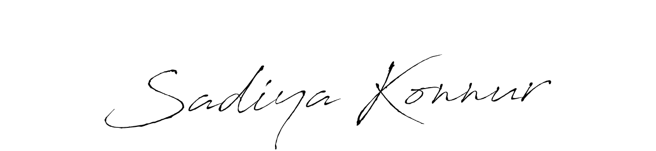 Create a beautiful signature design for name Sadiya Konnur. With this signature (Antro_Vectra) fonts, you can make a handwritten signature for free. Sadiya Konnur signature style 6 images and pictures png