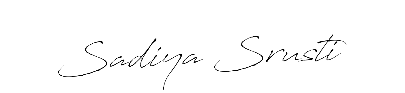 Create a beautiful signature design for name Sadiya Srusti. With this signature (Antro_Vectra) fonts, you can make a handwritten signature for free. Sadiya Srusti signature style 6 images and pictures png