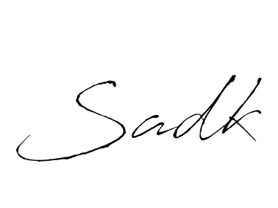 Make a beautiful signature design for name Sadk. With this signature (Antro_Vectra) style, you can create a handwritten signature for free. Sadk signature style 6 images and pictures png