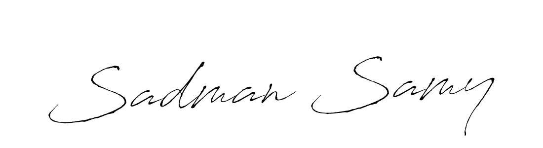 The best way (Antro_Vectra) to make a short signature is to pick only two or three words in your name. The name Sadman Samy include a total of six letters. For converting this name. Sadman Samy signature style 6 images and pictures png