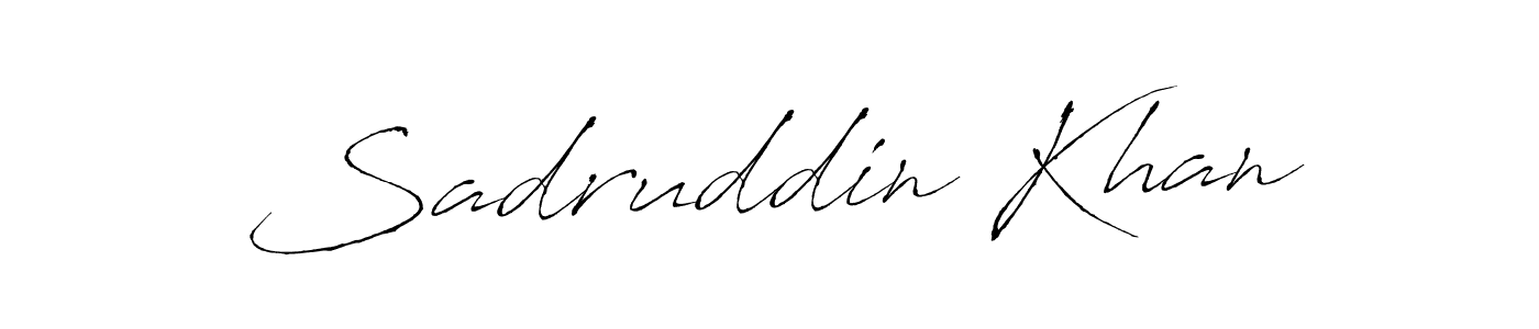 Design your own signature with our free online signature maker. With this signature software, you can create a handwritten (Antro_Vectra) signature for name Sadruddin Khan. Sadruddin Khan signature style 6 images and pictures png