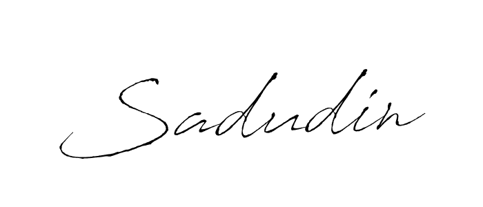 Use a signature maker to create a handwritten signature online. With this signature software, you can design (Antro_Vectra) your own signature for name Sadudin. Sadudin signature style 6 images and pictures png