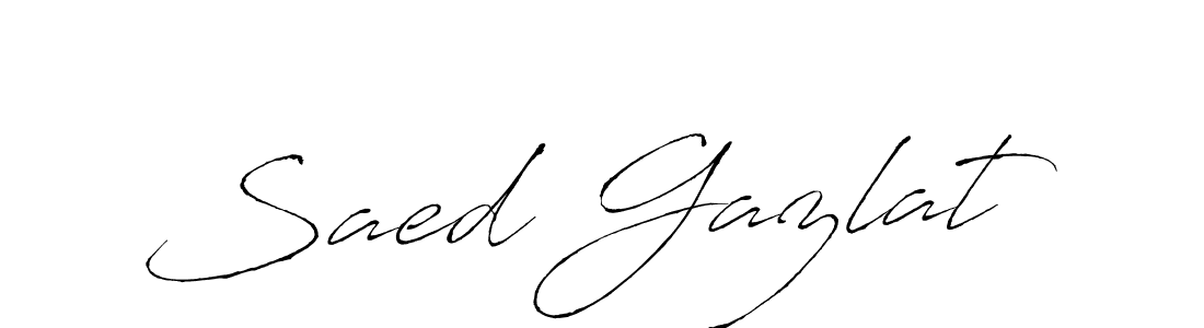 Create a beautiful signature design for name Saed Gazlat. With this signature (Antro_Vectra) fonts, you can make a handwritten signature for free. Saed Gazlat signature style 6 images and pictures png