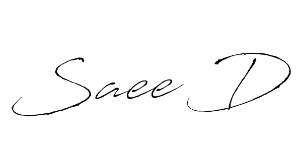 How to make Saee D name signature. Use Antro_Vectra style for creating short signs online. This is the latest handwritten sign. Saee D signature style 6 images and pictures png