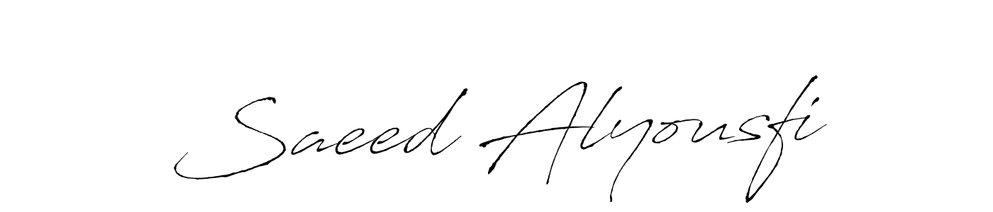 Use a signature maker to create a handwritten signature online. With this signature software, you can design (Antro_Vectra) your own signature for name Saeed Alyousfi. Saeed Alyousfi signature style 6 images and pictures png