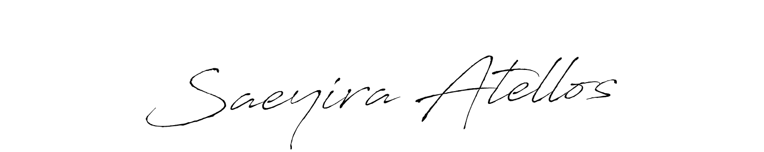 The best way (Antro_Vectra) to make a short signature is to pick only two or three words in your name. The name Saeyira Atellos include a total of six letters. For converting this name. Saeyira Atellos signature style 6 images and pictures png