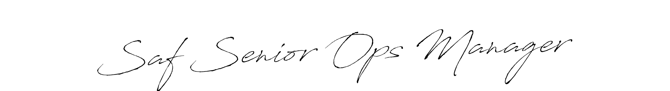 The best way (Antro_Vectra) to make a short signature is to pick only two or three words in your name. The name Saf Senior Ops Manager include a total of six letters. For converting this name. Saf Senior Ops Manager signature style 6 images and pictures png