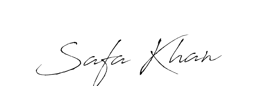 Make a beautiful signature design for name Safa Khan. With this signature (Antro_Vectra) style, you can create a handwritten signature for free. Safa Khan signature style 6 images and pictures png
