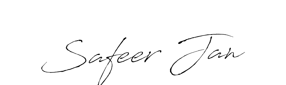 The best way (Antro_Vectra) to make a short signature is to pick only two or three words in your name. The name Safeer Jan include a total of six letters. For converting this name. Safeer Jan signature style 6 images and pictures png