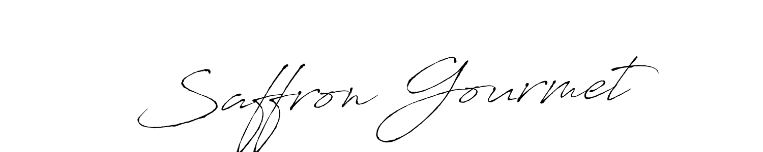 Saffron Gourmet stylish signature style. Best Handwritten Sign (Antro_Vectra) for my name. Handwritten Signature Collection Ideas for my name Saffron Gourmet. Saffron Gourmet signature style 6 images and pictures png