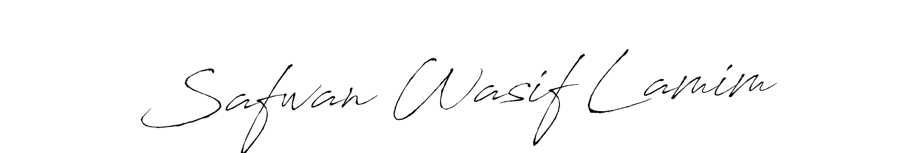 How to make Safwan Wasif Lamim name signature. Use Antro_Vectra style for creating short signs online. This is the latest handwritten sign. Safwan Wasif Lamim signature style 6 images and pictures png