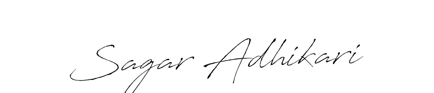 How to make Sagar Adhikari name signature. Use Antro_Vectra style for creating short signs online. This is the latest handwritten sign. Sagar Adhikari signature style 6 images and pictures png